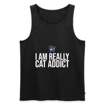 Dabbing Cat Funny Cat - Débardeur bio Premium Homme - noir - Devant - Michal (187cm)