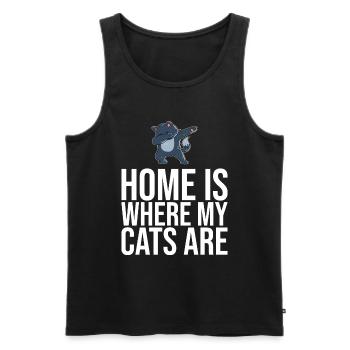 Dabbing Cat Funny Cat - Men's Premium Organic Tank Top - black - Front - AI Model Male 178 light (178cm)