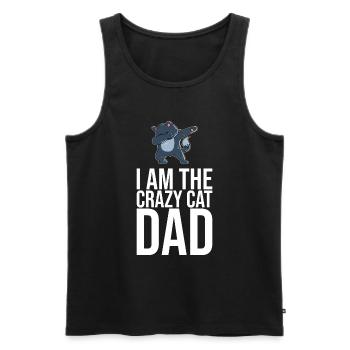 Dabbing Cat Funny Cat - Débardeur bio Premium Homme - noir - Devant - Michal (187cm)