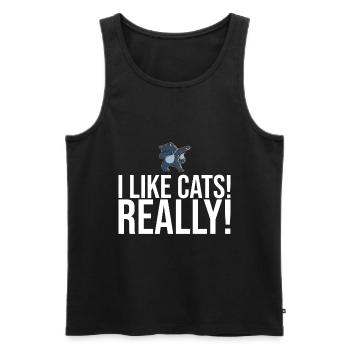 Dabbing Cat Funny Cat - Men's Premium Organic Tank Top - black - Front - AI Model Male 178 light (178cm)