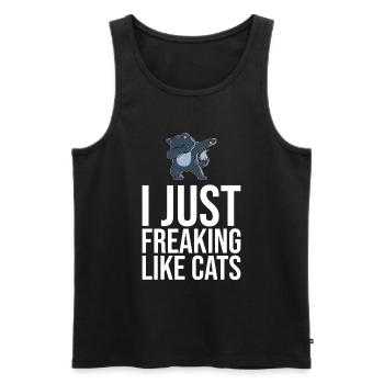 Dabbing Cat Funny Cat - Débardeur bio Premium Homme - noir - Devant - Michal (187cm)