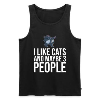 Dabbing Cat Funny Cat - Men's Premium Organic Tank Top - black - Front - AI Model Male 178 light (178cm)