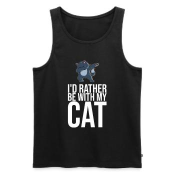 Dabbing Cat Funny Cat - Men's Premium Organic Tank Top - black - Front - AI Model Male 178 light (178cm)