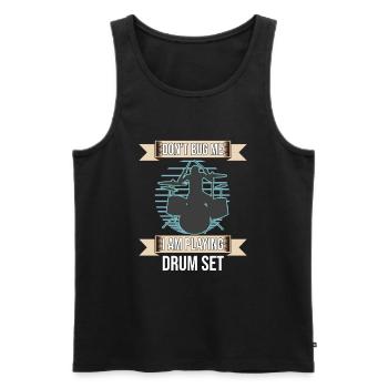 Ne me dérangez pas, je joue au batteur de la batterie - Débardeur bio Premium Homme - noir - Devant - Michal (187cm)