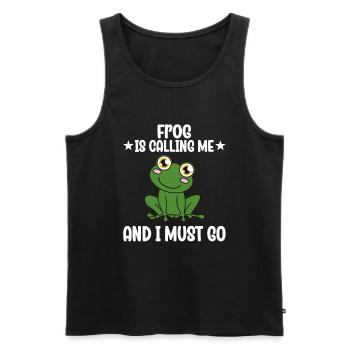 Frog Frog Is Calling Me And I Must Go - Men's Premium Organic Tank Top - black - Front - AI Model Male 178 light (178cm)