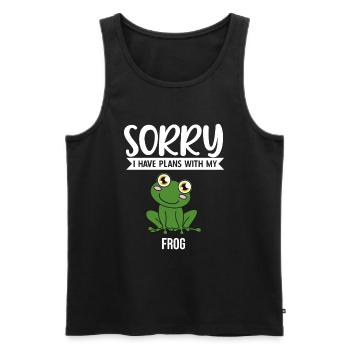 Frog Sorry I Have Plans With My Frog - Men's Premium Organic Tank Top - black - Front - AI Model Male 178 light (178cm)