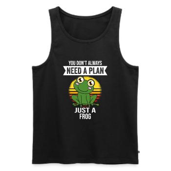 Frog Frog You Don't Need Always A Plan Just A Frog - Men's Premium Organic Tank Top - black - Front - AI Model Male 178 light (178cm)