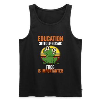 Frog Education Is Important Frog Is More Important - Men's Premium Organic Tank Top - black - Front - AI Model Male 178 light (178cm)