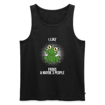 Frog I Like Frogs And Maybe 3 People - Men's Premium Organic Tank Top - black - Front - AI Model Male 178 light (178cm)