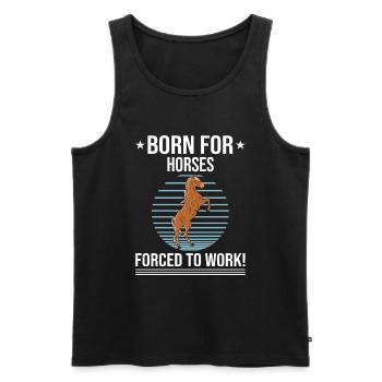 Horse Born For Horses Forced To Work - Men's Premium Organic Tank Top - black - Front - Michal (187cm)