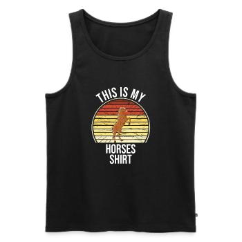 C’est ma chemise de chevaux - Débardeur bio Premium Homme - noir - Devant - Michal (187cm)