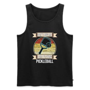 Ne me dérangez pas, je joue au pickleball - Débardeur bio Premium Homme - noir - Devant - AI Model Male 178 light (178cm)
