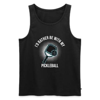 Je préfère être avec mon pickleball - Débardeur bio Premium Homme - noir - Devant - AI Model Male 178 light (178cm)