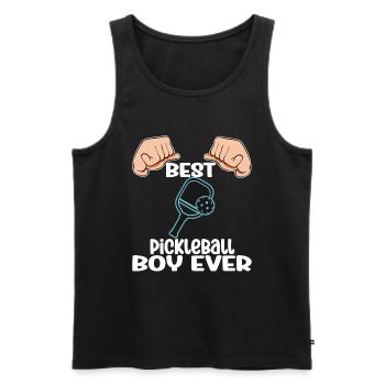Best Pickleball Boy Ever - Männer Premium Bio Tank Top - Schwarz - Vorne - Michal (187cm)