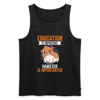 Je préfère être avec mon hamster - Débardeur bio Premium Homme - noir - Devant - AI Model Male 178 light (178cm)