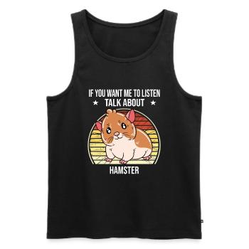 Je préfère être avec mon hamster - Débardeur bio Premium Homme - noir - Devant - AI Model Male 178 light (178cm)