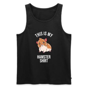Je préfère être avec mon hamster - Débardeur bio Premium Homme - noir - Devant - AI Model Male 178 light (178cm)