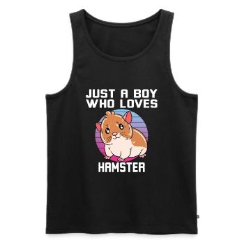 Je préfère être avec mon hamster - Débardeur bio Premium Homme - noir - Devant - AI Model Male 178 light (178cm)