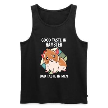 Je préfère être avec mon hamster - Débardeur bio Premium Homme - noir - Devant - AI Model Male 178 light (178cm)