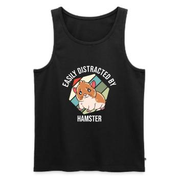 Je préfère être avec mon hamster - Débardeur bio Premium Homme - noir - Devant - AI Model Male 178 light (178cm)