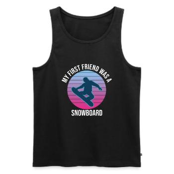 My First Friend Was A Snowboard - Men's Premium Organic Tank Top - black - Front - Michal (187cm)
