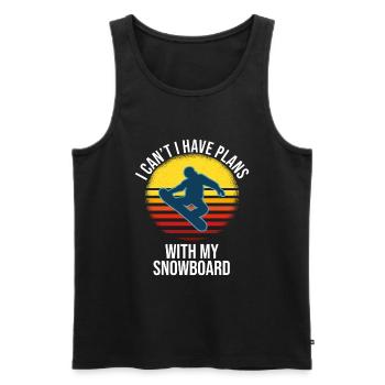 I Can't I Have Plans With My Snowboard - Men's Premium Organic Tank Top - black - Front - Michal (187cm)