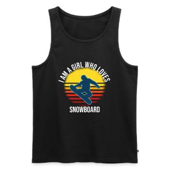 Je suis une fille qui aime le snowboard - Débardeur bio Premium Homme - noir - Devant - Michal (187cm)