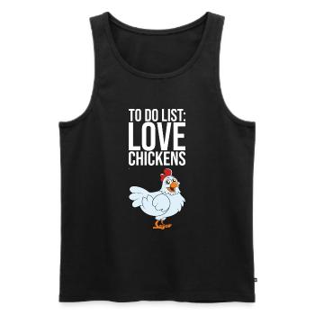 Liste des choses à faire Aimer les poulets - Débardeur bio Premium Homme - noir - Devant - Michal (187cm)