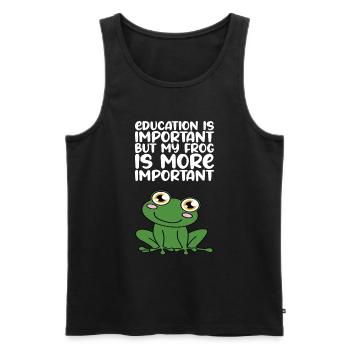 Bildung Ist Wichtig, Mein Frosch Ist Wichtiger - Männer Premium Bio Tank Top - Schwarz - Vorne - Michal (187cm)