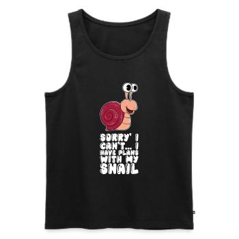 I have plans with my snail - Men's Premium Organic Tank Top - black - Front - Michal (187cm)