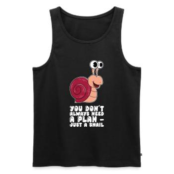 Does not always need a plan, just a snail - Men's Premium Organic Tank Top - black - Front - Michal (187cm)