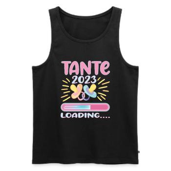 Tante 2023 Loading - Männer Premium Bio Tank Top - Schwarz - Vorne - AI Model Male 178 light (178cm)