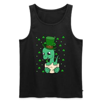 Dinosaur St. Patrick's Day Dino - Men's Premium Organic Tank Top - black - Front - AI Model Male 178 light (178cm)
