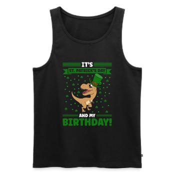 Dinosaur St. Patrick's Day Dino - Men's Premium Organic Tank Top - black - Front - AI Model Male 178 light (178cm)