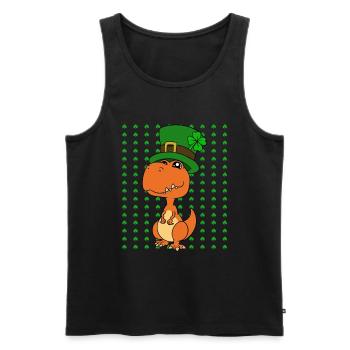 Dinosaur St. Patrick's Day Dino - Men's Premium Organic Tank Top - black - Front - AI Model Male 178 light (178cm)