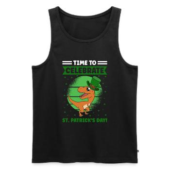 Dinosaur St. Patrick's Day Dino - Men's Premium Organic Tank Top - black - Front - AI Model Male 178 light (178cm)