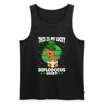 Dinosaur St. Patrick's Day Dino - Men's Premium Organic Tank Top - black - Front - AI Model Male 178 light (178cm)