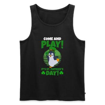 Cute Penguin Shamrocks Saint Patrick's Day Penguin - Männer Premium Bio Tank Top - Schwarz - Vorne - Michal (187cm)