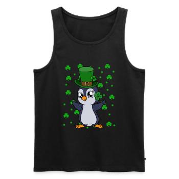 Cute Penguin Shamrocks Saint Patrick's Day Penguin - Männer Premium Bio Tank Top - Schwarz - Vorne - Michal (187cm)