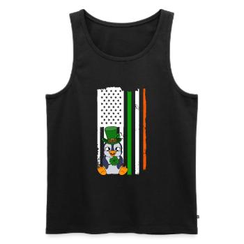 Cute Penguin Shamrocks Saint Patrick's Day Penguin - Männer Premium Bio Tank Top - Schwarz - Vorne - Michal (187cm)