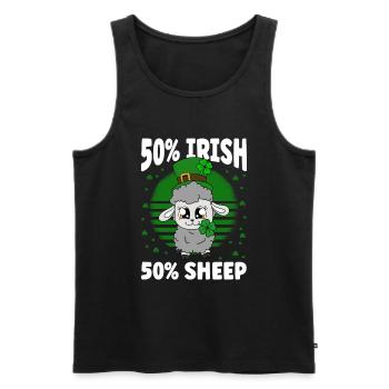 Moutons Trèfles Fête de la Saint-Patrick - Débardeur bio Premium Homme - noir - Devant - AI Model Male 178 light (178cm)