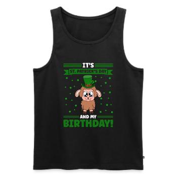 Moutons Trèfles Fête de la Saint-Patrick - Débardeur bio Premium Homme - noir - Devant - AI Model Male 178 light (178cm)