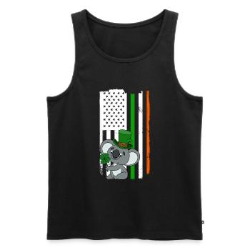 Niedlicher Koala mit Hut Saint Patrick's Day - Männer Premium Bio Tank Top - Schwarz - Vorne - AI Model Male 178 light (178cm)