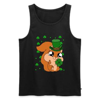 Squirrel Clover St. Patrick's Day - Men's Premium Organic Tank Top - black - Front - AI Model Male 178 light (178cm)