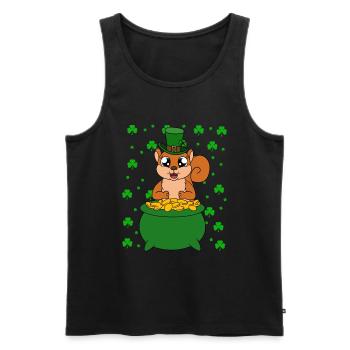 Squirrel Clover St. Patrick's Day - Men's Premium Organic Tank Top - black - Front - AI Model Male 178 light (178cm)