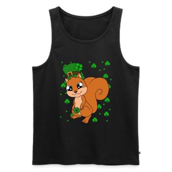 Squirrel Clover St. Patrick's Day - Men's Premium Organic Tank Top - black - Front - AI Model Male 178 light (178cm)