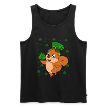 Squirrel Clover St. Patrick's Day - Men's Premium Organic Tank Top - black - Front - AI Model Male 178 light (178cm)