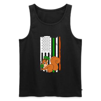 Squirrel Clover St. Patrick's Day - Men's Premium Organic Tank Top - black - Front - AI Model Male 178 light (178cm)
