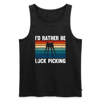 I'd Rather Be Lock Picking - Men's Premium Organic Tank Top - black - Front - AI Model Male 178 light (178cm)