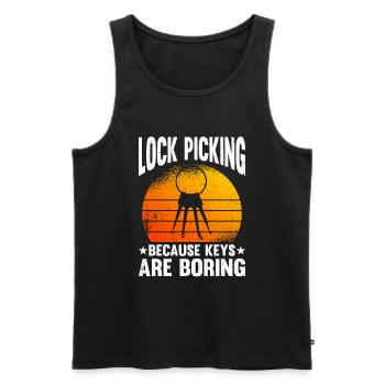 Lock Picking Because Keys Are Boring - Men's Premium Organic Tank Top - black - Front - AI Model Male 178 light (178cm)